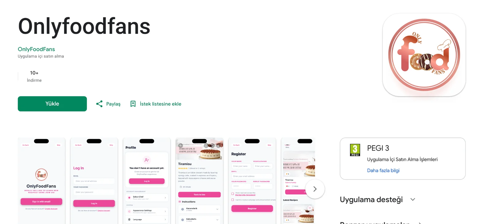 OnlyFoodFans gerçek ekran görüntüsü